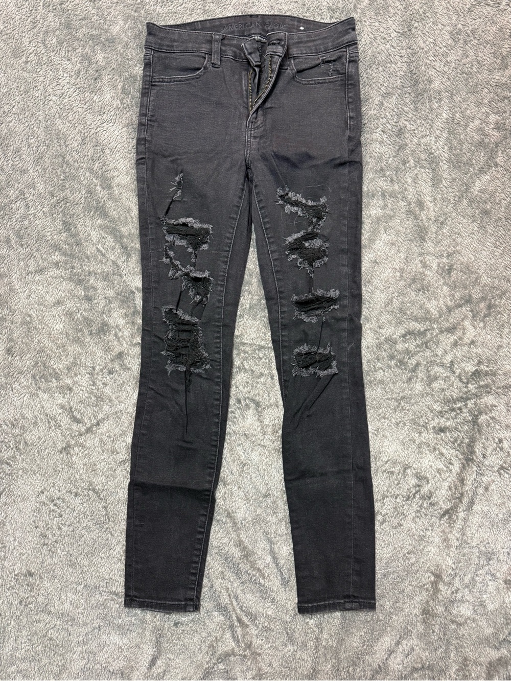 American Eagle Outfitters Black Ripped Skinny Jeans